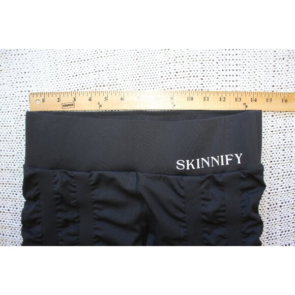 Skinnify Black Capri Built-in Resistance Bands XL High Waist Workout & Yoga pant - Picture 2 of 12